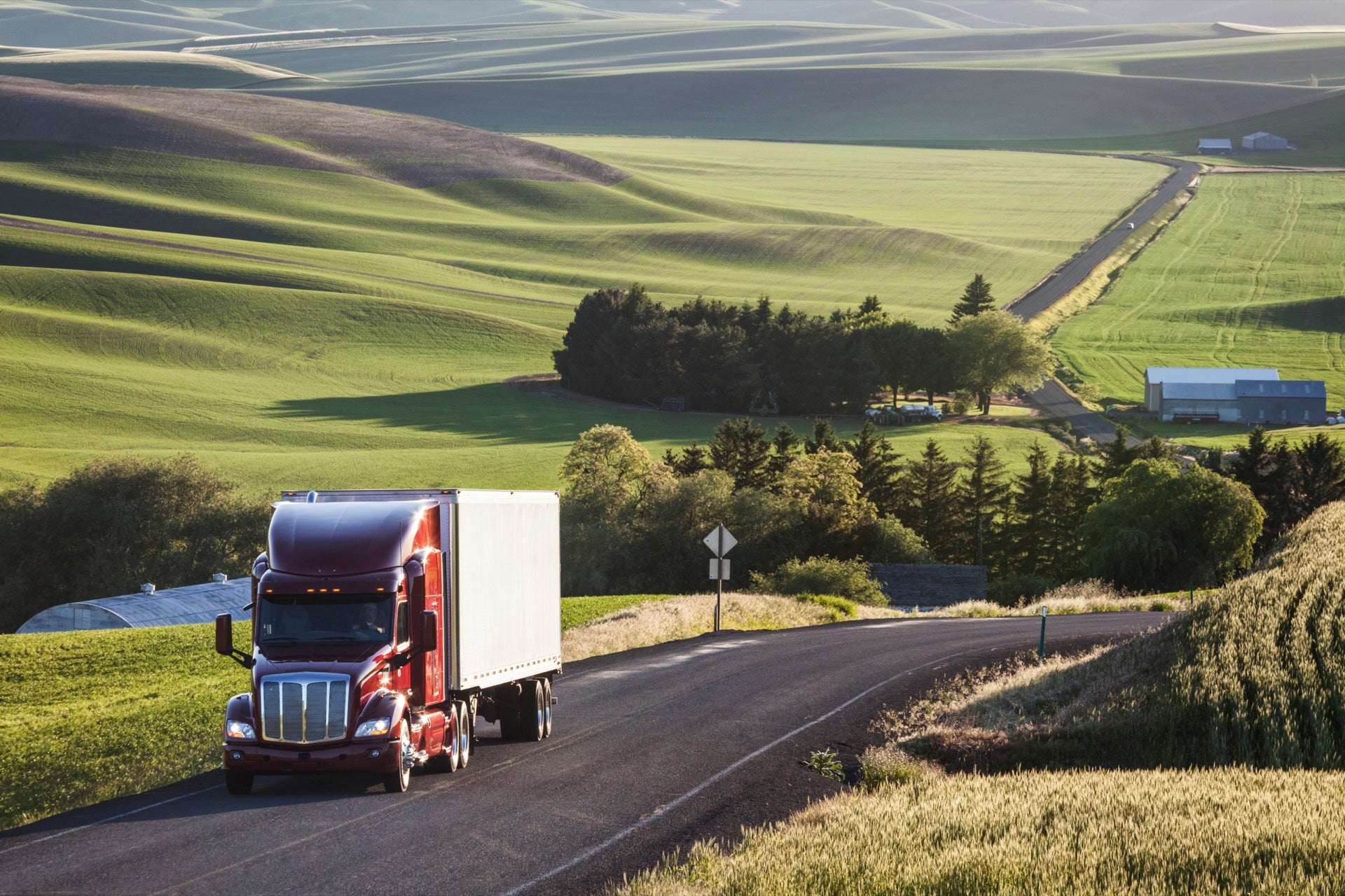 HUGER truck on road background